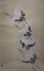 Tsuru birds Fusuma 1900