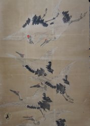 Tsuru birds Fusuma 1900