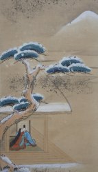 Genjimono-gatari gold panel 1880
