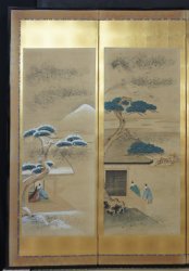 Genjimono-gatari gold panel 1880
