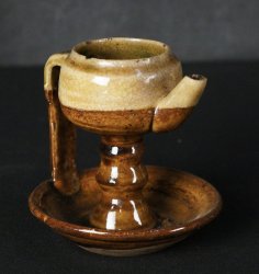 Antique Oribe oil lamp 1880
