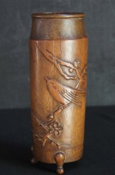 Bamboo carving 1900 Suzume