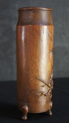 Bamboo carving 1900 Suzume