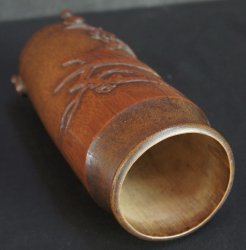 Bamboo carving 1900 Suzume