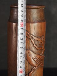 Bamboo carving 1900 Suzume