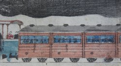 Kisha train woodblock 1860