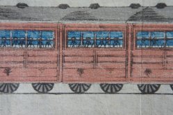 Kisha train woodblock 1860