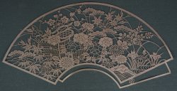 Katagami floral fan 1950