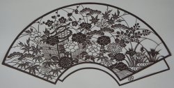 Katagami floral fan 1950
