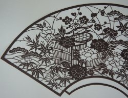 Katagami floral fan 1950