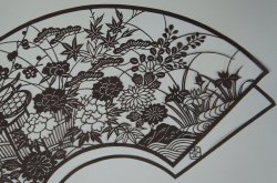 Katagami floral fan 1950