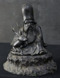 Fukurokuju bronze censer 1800s