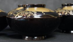 Miso bowl floral Maki-e 1940