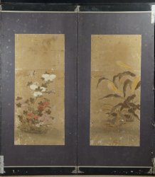 Bird Byobu screen 1750