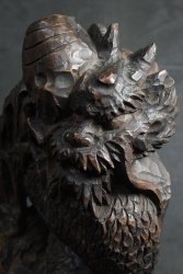 Japan dragon Tatsu carving 1900