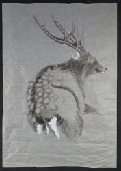 Japan Shika Sumi-e art 1880