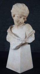 Alabaster bust sculpture 1900