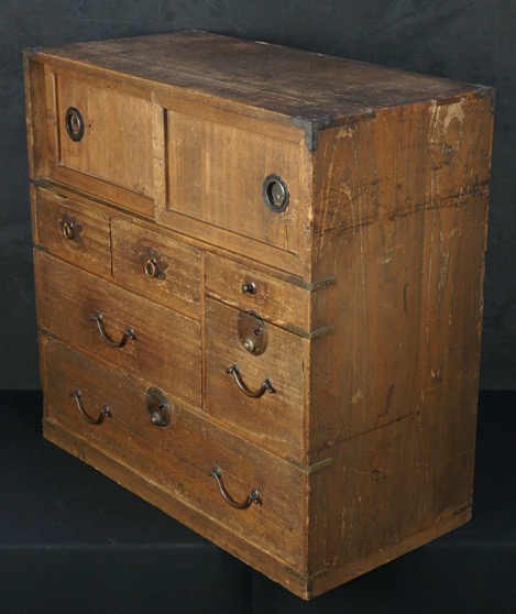 Antique Tansu Japan furniture 1800s carpenter craft cabinet