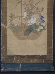 Antique Edo floral scroll 1800