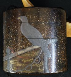 Antique falconry Inro 1800