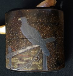 Antique falconry Inro 1800