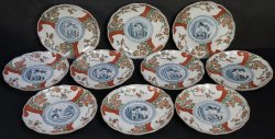 Antique Imari plate set 1800