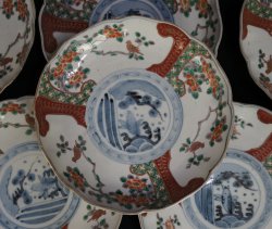 Antique Imari plate set 1800