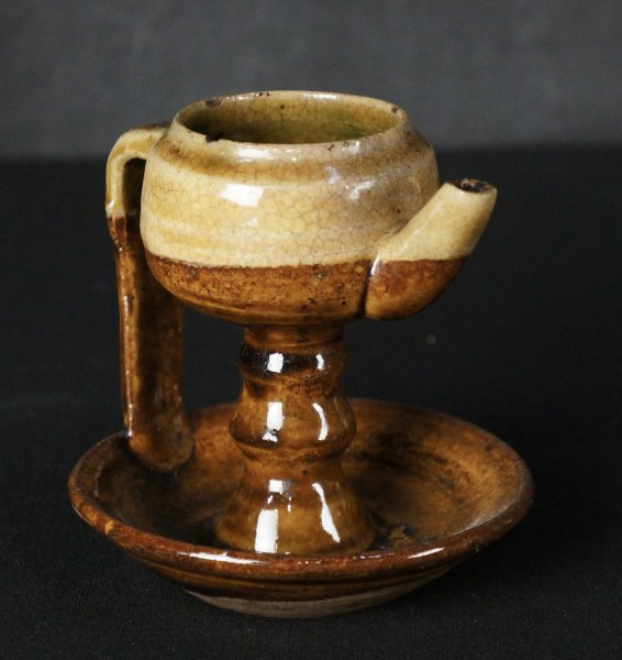 Antique Oribe oil lamp 1880