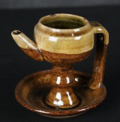 Antique Oribe oil lamp 1880