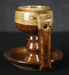 Antique Oribe oil lamp 1880