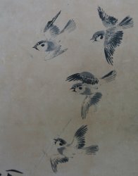 Antique Sumi-e ink 1800