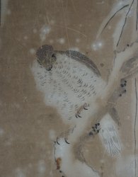 Antique winter eagle Edo Kanou-Ha 1700