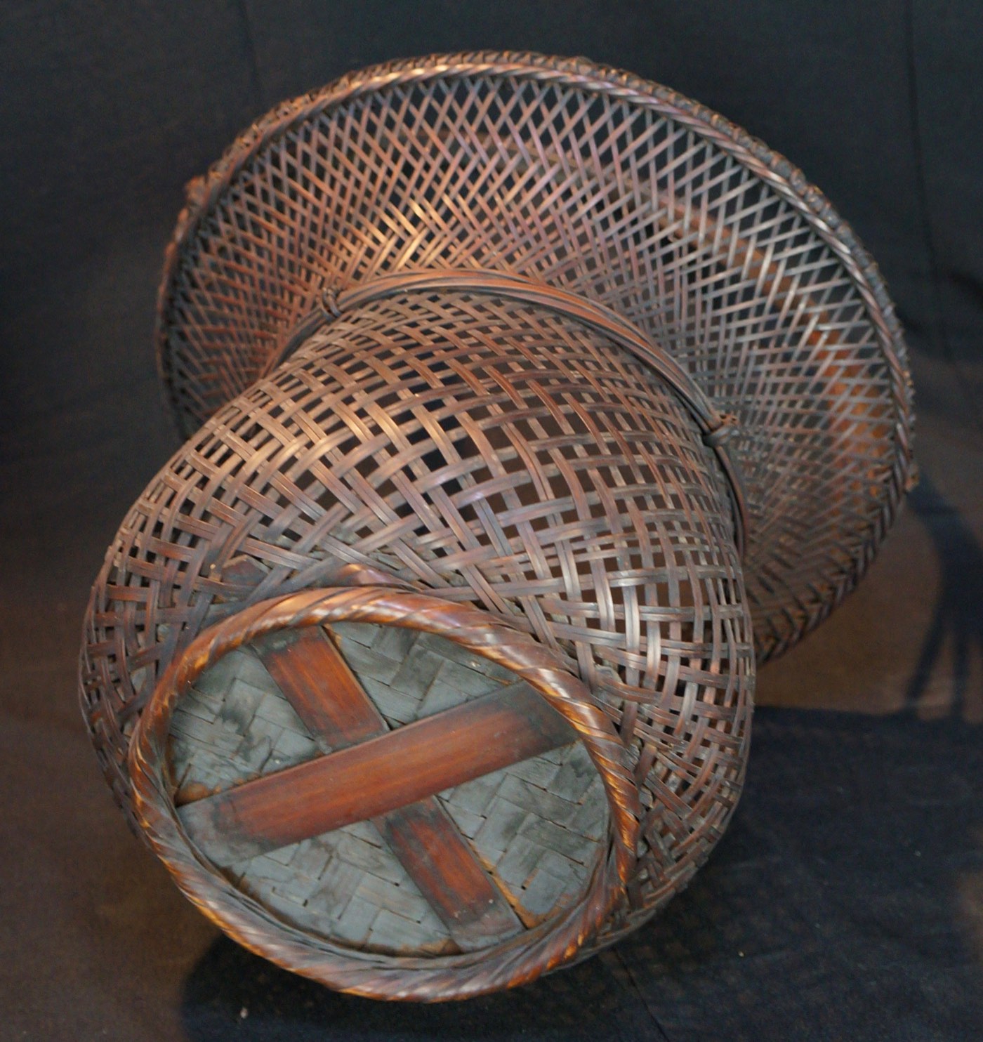 Japan Ikebana woven bamboo vase floral art 1900s Japanese Kago craft eBay