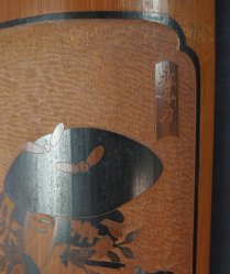 Bamboo carving Bijin-ga 1970