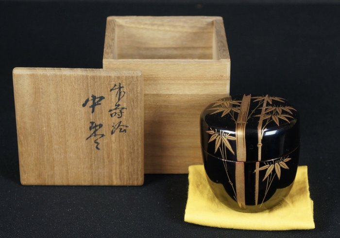 Bamboo tea caddy 1900