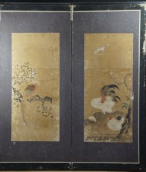 Bird Byobu screen 1750