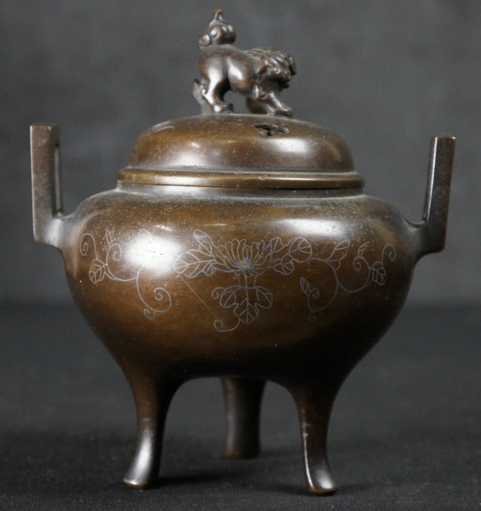 Antique Japan bronze Takarabune censer 1800s lost wax craft