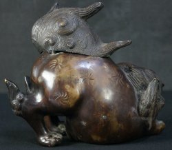 Bronze censer Shishi 1800