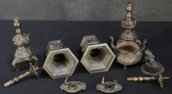 Buddhist altar 1900 bronze set