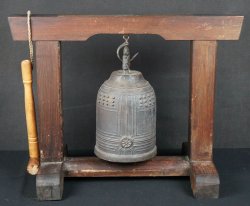 Buddhist bronze Bell and stand 1890