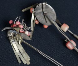 Coral Kanzashi pins 1900