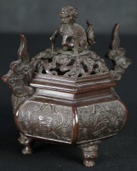 Fine Koro censer 1900 Shishi