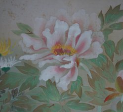 Floral silk painting 1900s