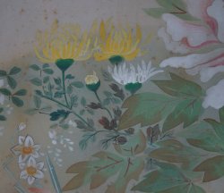Floral silk painting 1900s