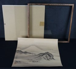 Fuji mountain painting 1900 Sumi-E
