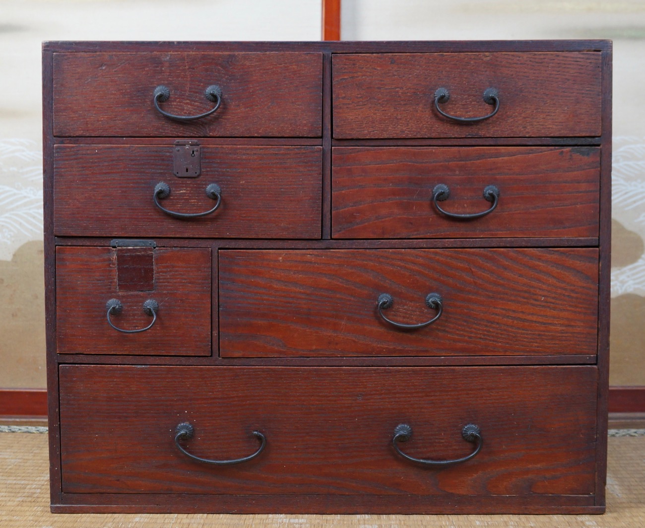 Antique Tansu Japanese lacquered furniture 1830 Edo period Japan
