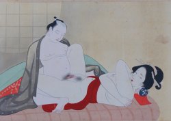 Shunga watercolor 1900s