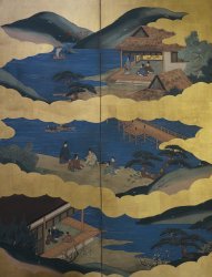Genji tale Byobu 1800s