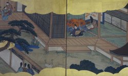 Genji tale Byobu 1800s