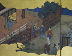 Genji tale Byobu 1800s